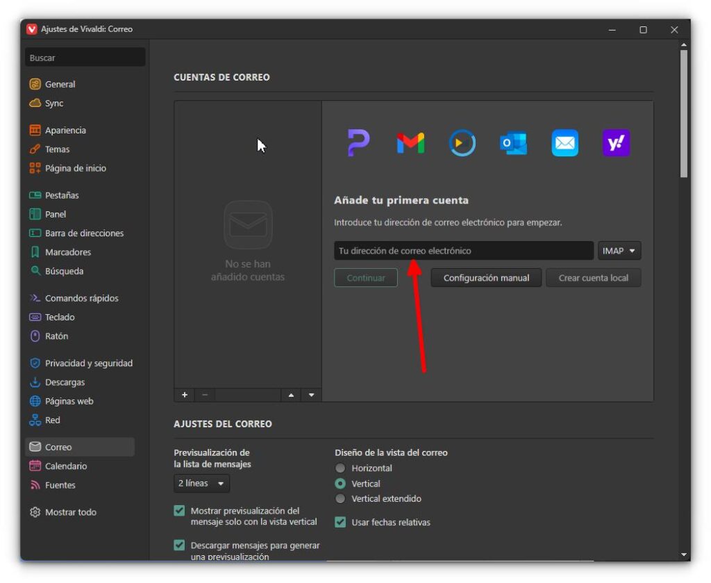 Cómo integrar el correo y los calendarios en el navegador con Vivaldi